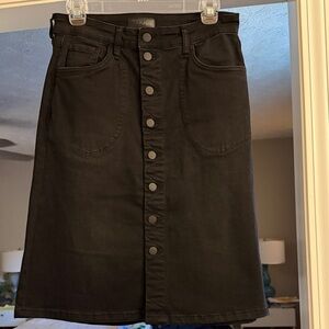 Kut from the Kloth Black Button-Front Midi Skirt